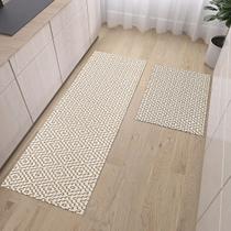 Tapete Conjunto Cozinha 2 Peças Passadeira Estilizado Geométrico 1,30m X 0,45m Capacho 0,65m X 0,45m Rústico Caramelo Tapete Conjunto Cozinha 2 Peças Passadeira Estilizado Geométrico 1,30m X 0,45m Capacho 0,65m X 0,45m Rústico Caramelo