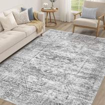 Tapete Cotiled 152x213 cm Macio Lavável Cinza Desgastado Tapete Cotiled 152x213 cm Macio Lavável Cinza Desgastado