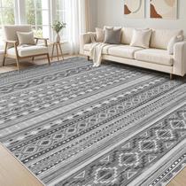 Tapete Cotiled 152x244 cm Lavável Antiderrapante Boho Bege Cinza Tapete Cotiled 152x244 cm Lavável Antiderrapante Boho Bege Cinza