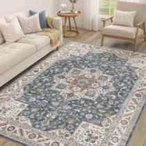 Tapete Cotiled 152x244cm Vintage Macio Lavável Azul Tapete Cotiled 152x244cm Vintage Macio Lavável Azul