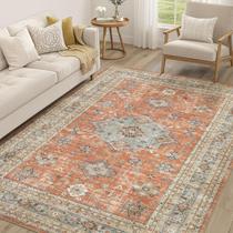 Tapete Cotiled 183x274cm Vintage Macio Lavável Laranja Tapete Cotiled 183x274cm Vintage Macio Lavável Laranja