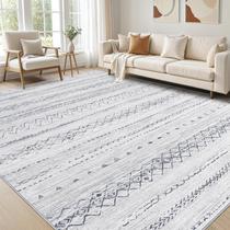 Tapete Cotiled 5x8 Lavável Boho Antiderrapante Cinza Tapete Cotiled 5x8 Lavável Boho Antiderrapante Cinza