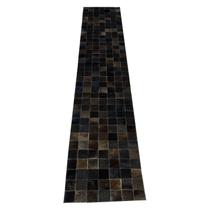 Tapete couro boi quadriculado marrom café 0,50x2,50 s/bordas