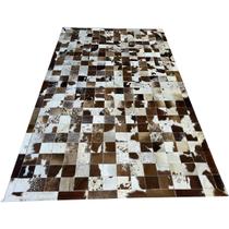 Tapete couro castanho malhado 1,50x2,50 com borda pç 10x10cm Tapete couro castanho malhado 1,50x2,50 com borda pç 10x10cm