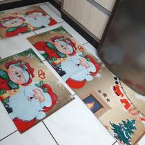 Tapete Cozinha 3 Pç Antiderrapante Natal Papai Mamãe Noel 01