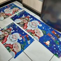 Tapete Cozinha 3 Pçs Antiderrapante Natal Papai Noel Amigos - Colorful Tapetes