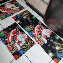 Tapete Cozinha 3 Pçs Antiderrapante Natal Papai Noel Chaminé - Colorful Tapetes