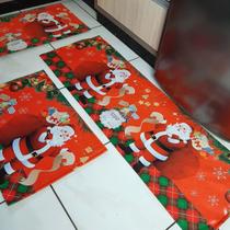 Tapete Cozinha 3 Pçs Antiderrapante Natal Papai Noel e Carta - Colorful Tapetes