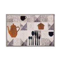 Tapete Cozinha Antiderrapante Clean 23 Bege Cinza 0,40x0,60m