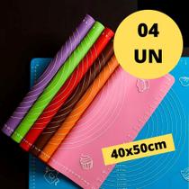 Tapete Culinário Antiaderente Não Gruda 40x50cm De Silicone Para Pães Massas Pizzas