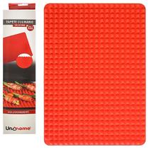Tapete Culinário Cozinha Forno Elétrico Gás Churrasqueira Silicone Antiaderente Vermelho 41x29cm para Assar Grelhar