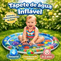 Tapete De Água Interativo Inflável Para Pets e Bebês Sensorial Com Peixe De Estimação Reforçado Gran Tapete De Água Interativo Inflável Para Pets e Bebês Sensorial Com Peixe De Estimação Reforçado Gran