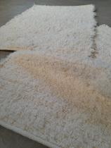 Tapete de Algodão Artesanal Tear Felpudo Cru 0,50x0,80m