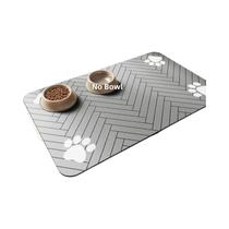 Tapete De Alimentação Para Animais De Estimação S/M/L Impermeável Com Fundo De Borracha De Secagem