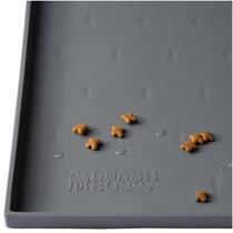Tapete de alimentos para animais de estimação Leash Boss Silicone impermeável 30x22cm cinza