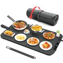 Tapete de aquecimento de alimentos, bandeja de aquecimento elétrico de silicone IturSou com 7 configurações de temperatura, desligamento automático de 1 a 8 horas, comutável em Fahrenheit/Celsius, alça de atualização para manter os alimentos aquecidos no buffet, festa, sábado e uso diário Tapete de aquecimento de alimentos, bandeja de aquecimento elétrico de silicone IturSou com 7 configurações de temperatura, desligamento automático de 1 a 8 horas, comutável em Fahrenheit/Celsius, alça de atualização para manter os alimentos aquecidos no buffet, festa, sábado e uso diário