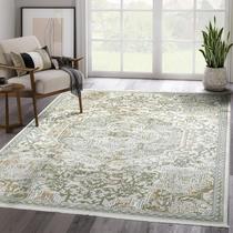 Tapete de Área Abani Savoy 272x366cm Bege Verde Vintage