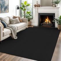Tapete de Área EARTHALL 152x213cm Antiderrapante Lavável Preto Cinza