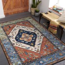 Tapete de área Lahome Boho de 4 x 6 pés para sala de estar e quarto antiderrapante