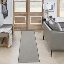 Tapete de área Nourison Home Courtyard Ivory Charcoal 8' Runner