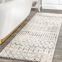 Tapete de área NuLoom Moroccan Blythe 60x300cm Light Multicolor
