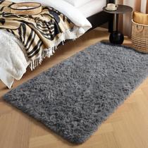 Tapete de área PAGISOFE Modern, pelúcia macia cinza de 2 x 4 pés para quarto Tapete de área PAGISOFE Modern, pelúcia macia cinza de 2 x 4 pés para quarto