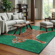 Tapete de área Seavish Tiger Print verde 160x230cm para sala de estar Tapete de área Seavish Tiger Print verde 160x230cm para sala de estar