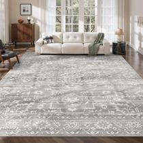 Tapete de área Soalmost 274 x 366 cm lavável antiderrapante cinza Tapete de área Soalmost 274 x 366 cm lavável antiderrapante cinza