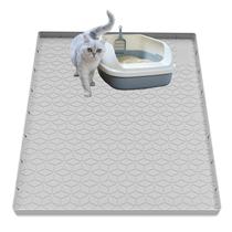 Tapete de areia para gatos Jacooxi Silicone impermeável 31x22cm cinza claro Tapete de areia para gatos Jacooxi Silicone impermeável 31x22cm cinza claro