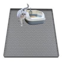 Tapete de areia para gatos Jacooxi Silicone Impermeável 70x55cm Cinza Tapete de areia para gatos Jacooxi Silicone Impermeável 70x55cm Cinza