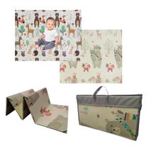 Tapete de Atividades Bebê Dobrável Dupla Face Infantil Tatame 200X150 Ibimboo