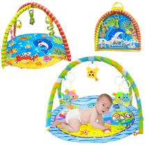 Tapete de Atividades Infantil Bebe com Arco Colorido Chocalho