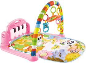 Tapete De Atividades Infantil Musical Toca Piano Happy Rosa