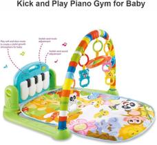 Tapete De Atividades Infantil Musical Toca Piano Happy Verde