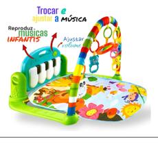 Tapete de Atividades Musical para Bebê Com Piano Interativo Mobile Brinquedo Cor Azul
