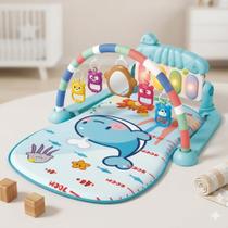 Tapete de Atividades para Bebê Azul com Piano Musical Interativo e Arco com Brinquedos 3 Meses Ginásio Infantil Educativo neném meninos meninas Tapete de Atividades para Bebê Azul com Piano Musical Interativo e Arco com Brinquedos 3 Meses Ginásio Infantil Educativo neném meninos meninas