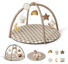 Tapete de Atividades para Bebê Blissful Diary 85x85cm com 6 Brinquedos Marrom Tapete de Atividades para Bebê Blissful Diary 85x85cm com 6 Brinquedos Marrom