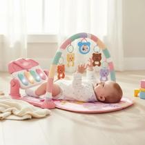 Tapete de Atividades para Bebê Musical com Piano e Arco de Brinquedos Interativos