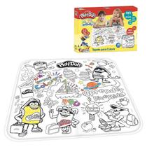 Tapete de Atividades Para Colorir Play-Doh Pinte e Apague Com 12 Giz de Cera