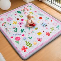 Tapete de Atividades RONGFA para Bebê, Espuma Acolchoada Macia e Grossa 180 cm x 150 cm, Tapete para Cercadinho de Bebês e Crianças, Lavável à Máquina, Base Antiderrapante Segura para Engatinhar (Flor)