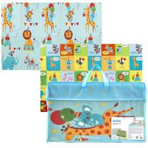 Tapete De Atividades Tema Festa Animal Dupla Face Montessori Educativo Térmico Tatame Animal Party Infantil Bebê Buba