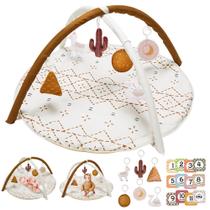 Tapete de Atividades Tummy Time Little Dove - Macramê com Brinquedos e Cartões