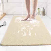 Tapete de banheira Joyhalo Non Slip PVC Loofah 43x60cm bege