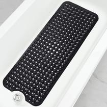 Tapete de banheira Linoows Extra Large, antiderrapante, 40x16in, preto Tapete de banheira Linoows Extra Large, antiderrapante, 40x16in, preto
