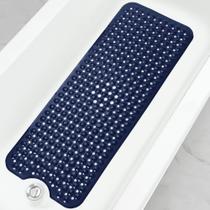 Tapete de banheira Linoows Extra Large, antiderrapante, macio, 40x16 polegadas, azul marinho Tapete de banheira Linoows Extra Large, antiderrapante, macio, 40x16 polegadas, azul marinho