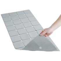 Tapete de banheira MeiMeide antiderrapante de silicone macio e inodoro cinza Tapete de banheira MeiMeide antiderrapante de silicone macio e inodoro cinza