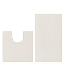Tapete de Banheiro Algodão Antiderrapante Kit 2 Peças Off White