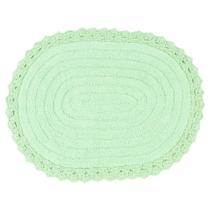 Tapete de Banheiro Algodão Oval Crochê Vizapi Ellora 50x70cm Verde Acqua