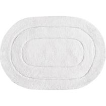 Tapete De Banheiro Algodão Oval Vizapi Erode 50X70Cm Branco Tapete De Banheiro Algodão Oval Vizapi Erode 50X70Cm Branco