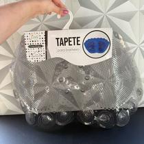 Tapete de banheiro antiderrante preto decorativo com pés para não escorregar grande redondo adulto criança borracha